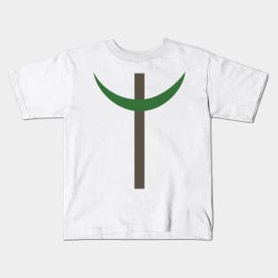 Combination of Crescent with Cross religious symbols in flat design icon Kids T-Shirt